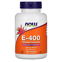 Вітамін Е, E-400, Now Foods, 400, 250 капс.