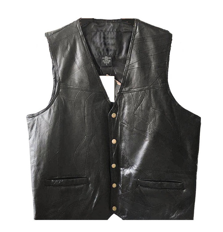 Жилет Кожаный GENUINE LEATHER для Байкеров и Рокеров М 01948 — Купить ...