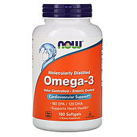 Рыбий жир, Омега-3, Omega-3Ю Now Foods, 180 гелевых капсул