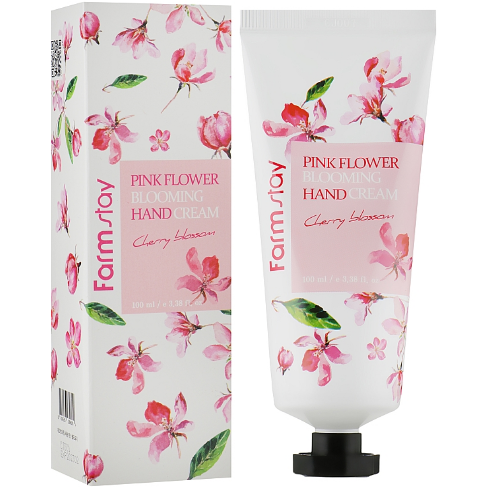 Крем для рук з екстрактом цвіту вишні Farmstay Pink Flower Blooming Hand Cream Cherry Blossom 100 мл, фото 1