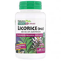 Корінь солодки, Licorice (DGL) nature's Plus, 500 мг, 60 капсул
