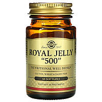 Маточное молочко, Royal Jelly, Solgar, "500", 60 гелевых капсул