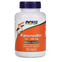 Панкреатин, Now Foods, 10X 200 мг, 250 капсул