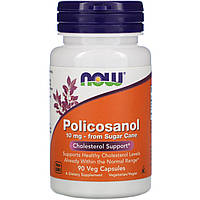 Поликозанол для серця, знижує холестерин, Now Foods, Policosanol, 10 мг, 90 капсул вегетаріанських
