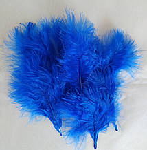 Пір'я декоративне синій (5-8см) 100 шт