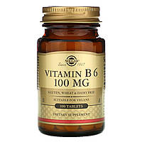Витамин В6 Vitamin B6 Solgar 100 мг 100 таблеток для улучшения здоровья сердечно-сосудистой системы