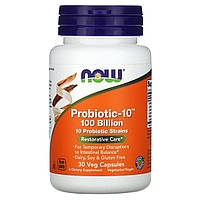Пробиотик-10, Now Foods, 30 капсул