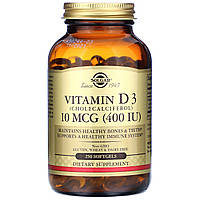 Витамин Д3, Vitamin D3, Solgar, 250 капсул