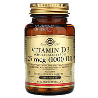 Витамин Д3 Solgar Vitamin D3 1000 МЕ 180 капсул биодобавка для здоровья костей и зубов