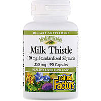 Расторопша (Milk Thistle), Natural Factors, 250 мг, 90 капсул