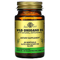 Масло орегано Wild Oregano Oil Solgar 60 капсул для улучшения микрофлоры организма