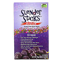 Електроліти, Slender Sticks, Now Foods, 12 пакетів, 4 г