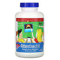 Уважний дитина, Attentive Child, Source Naturals, 60 жеват. вафель