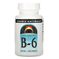 Витамин В6, Source Naturals, 100 мг, 250 табл.