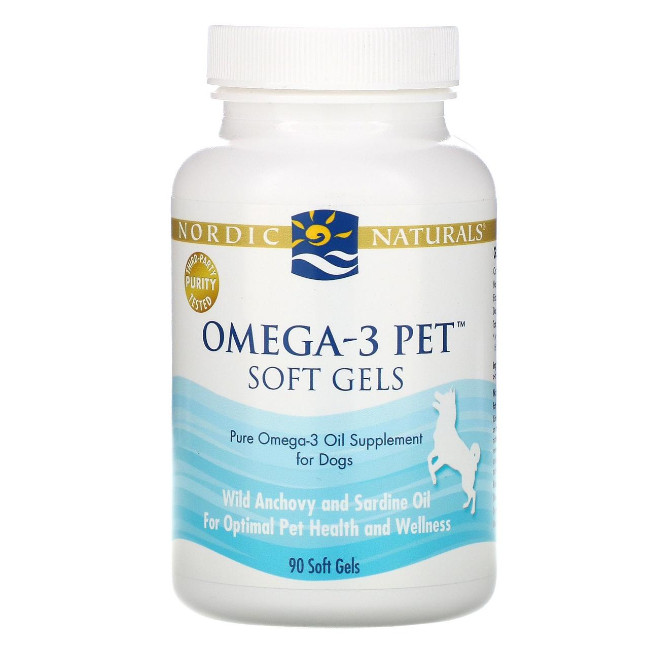 Омега-3 для собак, Omega-3 Pet, Nordic Naturals, 90 капсул