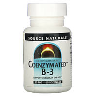 Кофермент витамина в3 подъязычный, Source Naturals, Coenzymated B-3, 25 мг, 60 таблеток
