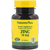Цинк в таблетках, Zinc, Nature's Plus, 10 мг, 90 таблеток