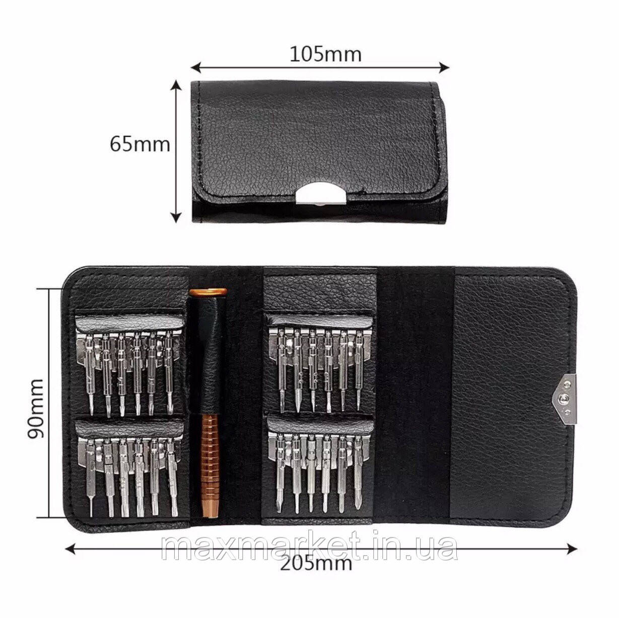 Набір викруток 25 в 1, Багатофункціональний міні-інструмент для ремонту ПК, окулярів, ноутбуків, годин,в чохлі