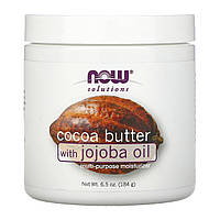Масло какао з маслом жожоба (Cocoa Butter, with Jojoba Oil), Now Foods, 192 мл.