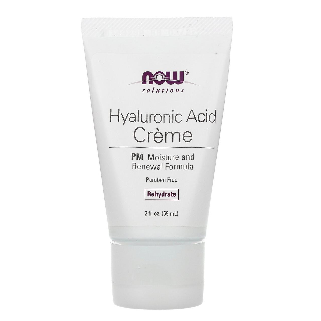 Крем нічний з гіалуронової кислотою, Hyaluronic Acid Creme, Now Foods, (59 мл)