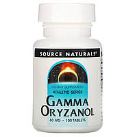 Гамма оризанол, Gamma Oryzanol, Source Naturals, 60 мг, 100 таб.