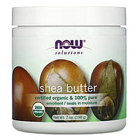 Масло ши, органическое,Now Foods, Solutions, Shea Butter, Certified Organic, 207 мл