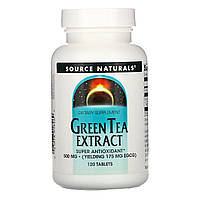 Зеленый чай экстракт (Green Tea Extract), Source Naturals, 500мг, 120 таб.
