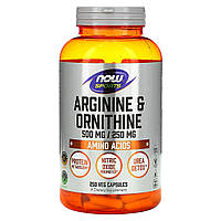 L-аргинин и орнитин (спорт), Arginine & Ornithine, Now Foods, 500/250, 250