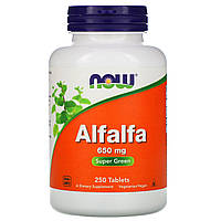 Альфальфа люцерна органическая Alfalfa Now Foods 650 мг 250 таблеток зеленый суперфуд