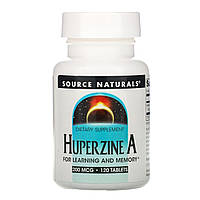 Витамины для мозга, Huperzine A, Source Naturals, 200 mcg, 120 таблеток