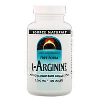 L-аргинин, L-Arginine, Source Naturals, 1000 мг, 100 таблеток