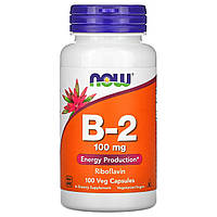 Витамин B2 Рибофлавин Now Foods в капсулах, 100 капсул витамин Б2 для зрения, усталости глаз