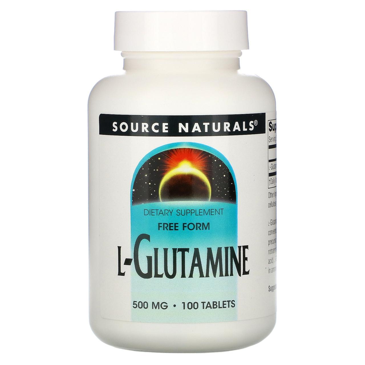 L-Глютамин L-Glutamine, Source Naturals, 500 мг, 100 таблеток