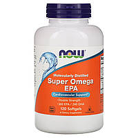 Супер Омега EPA для поддержки работы сердца Super Omega EPA молекулярно дистиллирован Now Foods 120 капсул
