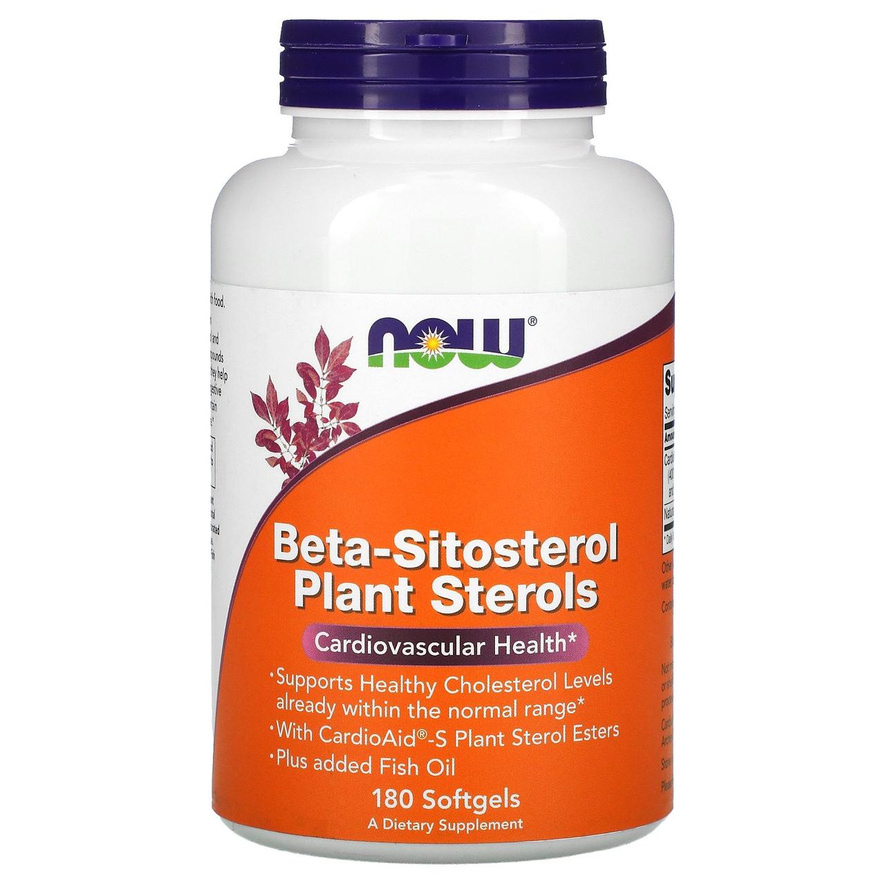 Фітостероли, Beta-Sitosterol, Now Foods, 180 капсул