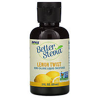 Стевия (вкус лимона), Stevia Liquid, Now Foods, 60 мл