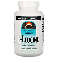 L-лейцин, L-Leucine, Source Naturals, 500 мг, 240 капсул