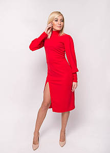 Сукня жіноча з розрізом червоне