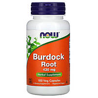 Корень лопуха (Burdock Root) Now Foods, 430 мг, 100 вегетарианских капсул