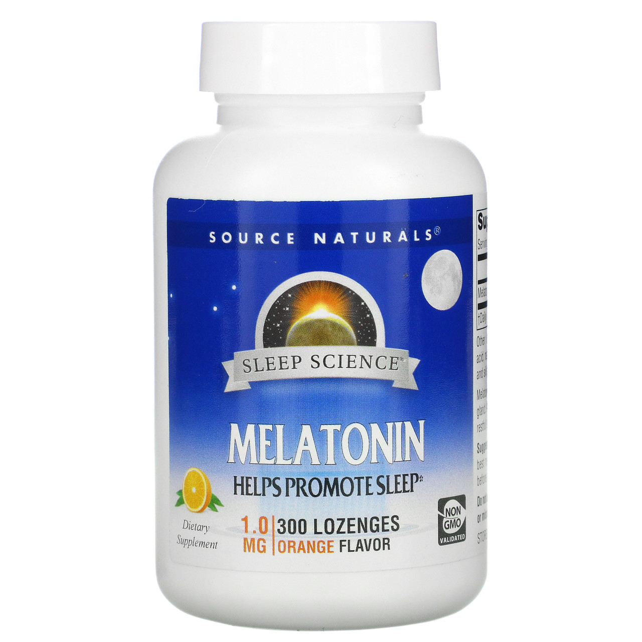 Мелатонін 1 мг (апельсин), Source Naturals, 300 таб.