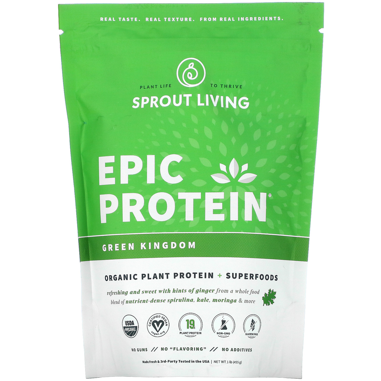 Sprout Living, Рослинний протеїн Epic Protein, Green Kingdom, 1 фунт (454 г)