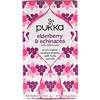 Pukka Herbs, Elderberry & Echinacea , 20 Fruit Tea Sachets, 1.41 oz (40 g) Each