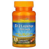 Thompson, B12 таблетки для розсмоктування, натуральний аромат вишні, 1000 мкг, 30 таблеток для розсмоктування