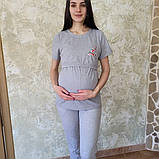 Футболка для вагітних та годуючих Pregnant Style Mila 44 сіра, фото 3