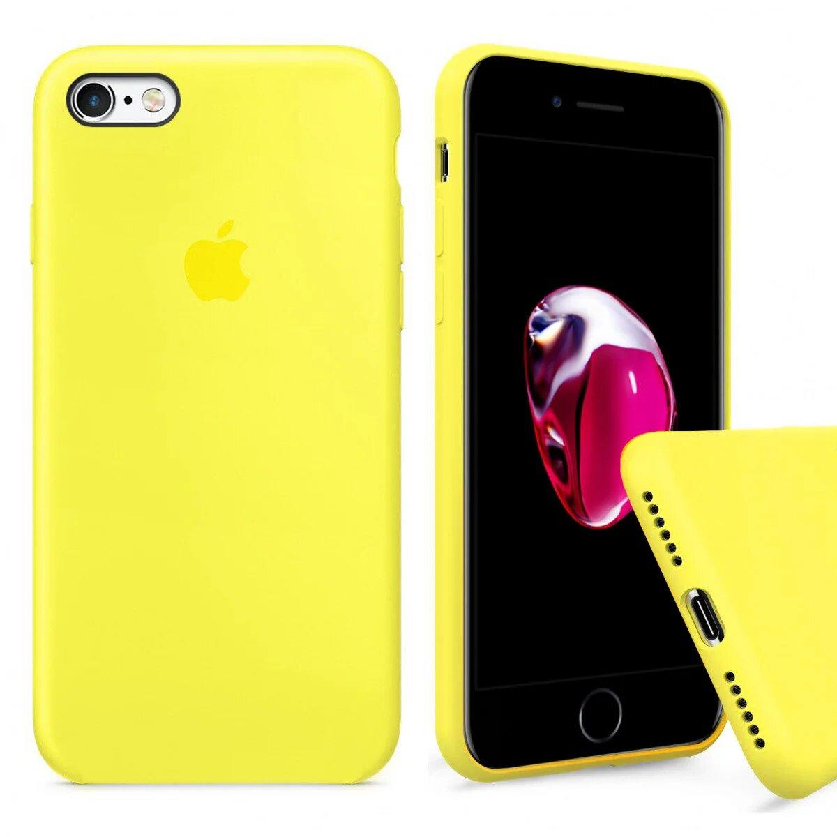 Чохол Silicone FULL case для IPhone 6/6s Flash лимонний