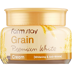 Освітлюючий крем для обличчя з олією паростків пшениці Farmstay Grain Premium White Cream 100 мл