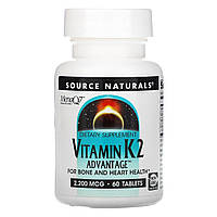 Source Naturals, Переваги Вітаміну K2 2,200 мкг, 60 таблеток