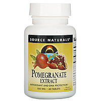 Экстракт граната, Pomegranate Extract, Source Naturals, 500 мг, 60 таб.
