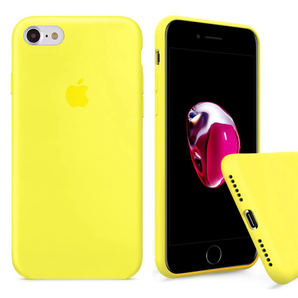 Чохол Silicone FULL case для IPhone 7 Flash лимонний