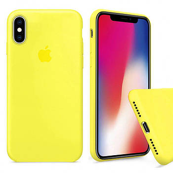 Чохол Silicone FULL case для IPhone X/Xs Flash лимонний